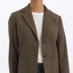 Everlane Wool Blazer Olive Green Xxs - image 1